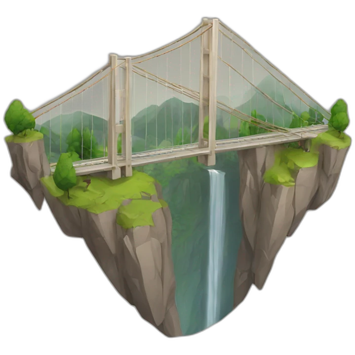 puente colgante en montaña emoji