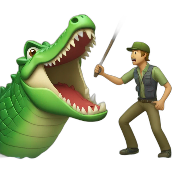 crocodile bashing emoji