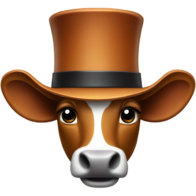 Longhorn wearing top hat emoji