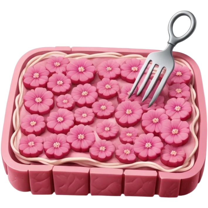 Rembrandt style pink SPAM  meat flowers landscape emoji