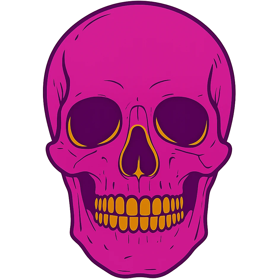 skull in a fourth unique color, vibrant distinct colors, artistic style, no background emoji