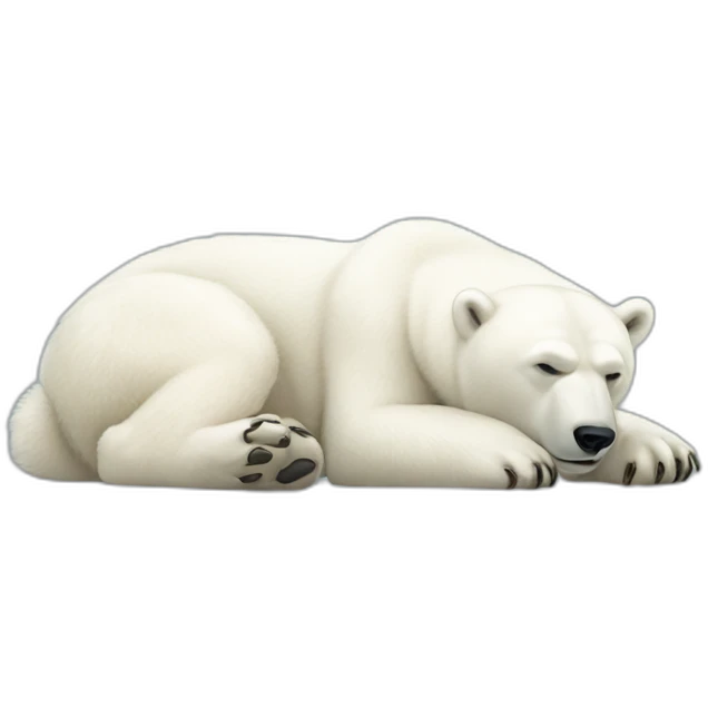 Polar bear full body laying down emoji