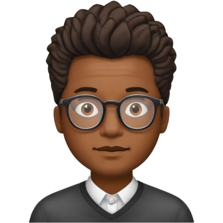 Black m’en with glass and semi free form the haïr style  emoji