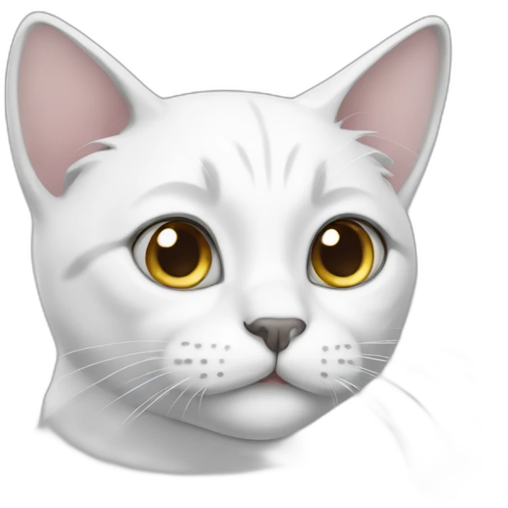 white cat with grey ears emoji