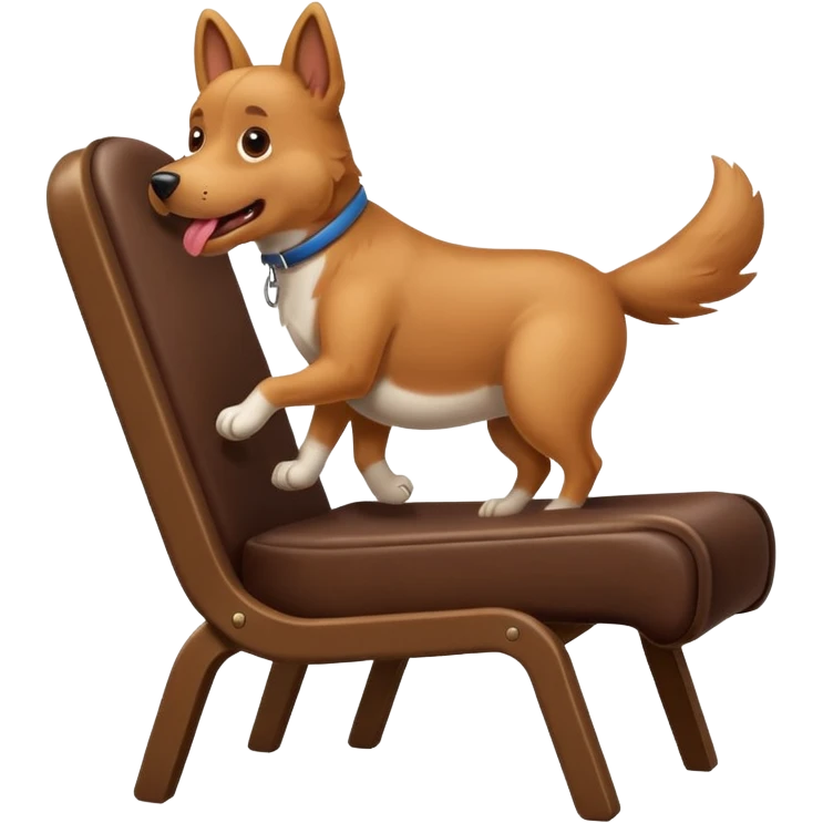 Dog humping a chair emoji