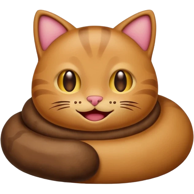 A cat emoji with poop on it smiling emoji