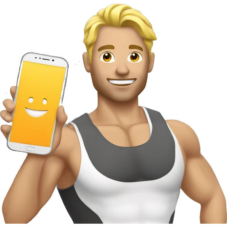 PERSONAL TRAINER WITH CELL PHONE emoji