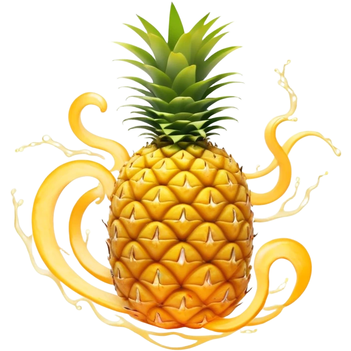Golden pineapple slices, translucent papaya, and ginger roots floating around a spiraling ethereal stomach. Flowing streams of light moving through the digestive system, dissolving blockages and creating a sense of lightness and clarity. emoji