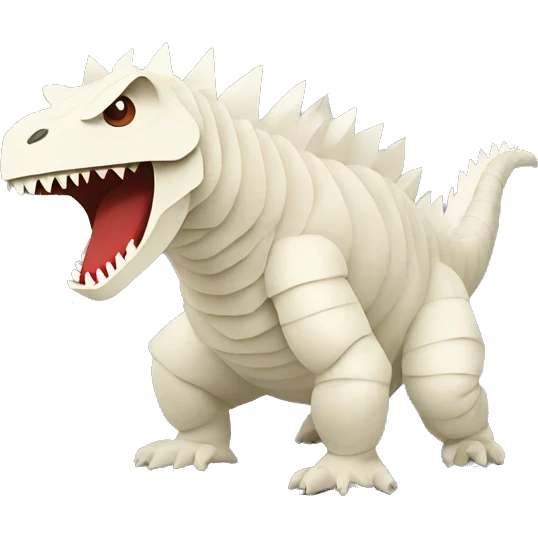 ivory colored paper godzilla emoji