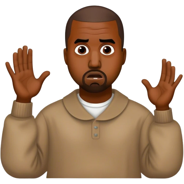 kanye west, confused and disoriented emoji