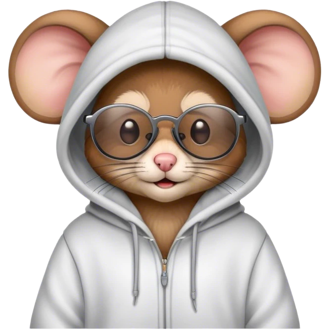 mouse with glasses and wearing hoodies  emoji