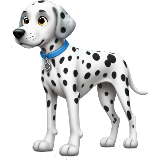 full body dalmatian with a blue and grey shirt emoji