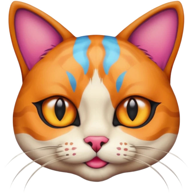 cat with exaggerated makeup emoji