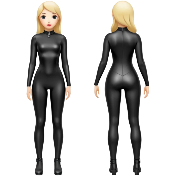 girl in tight latex outfit, full body emoji