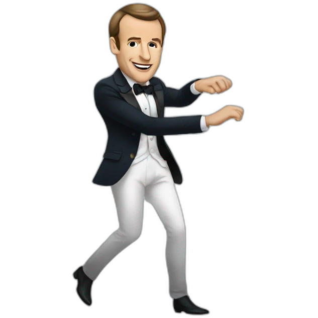 Macron qui danse en soirée emoji