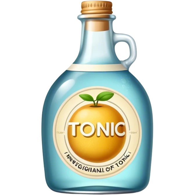 tonic bottle with label, fat bottle emoji