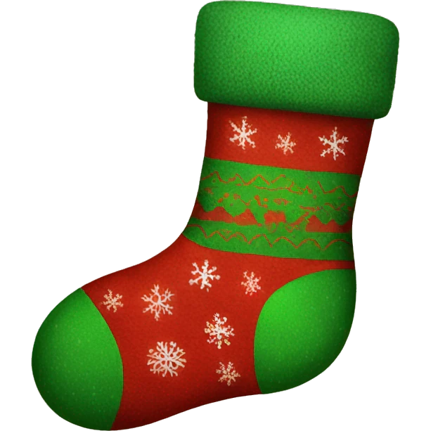 christmas red and green sock for presents emoji