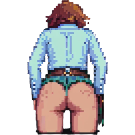 belt spanking a butt, pixel art style emoji