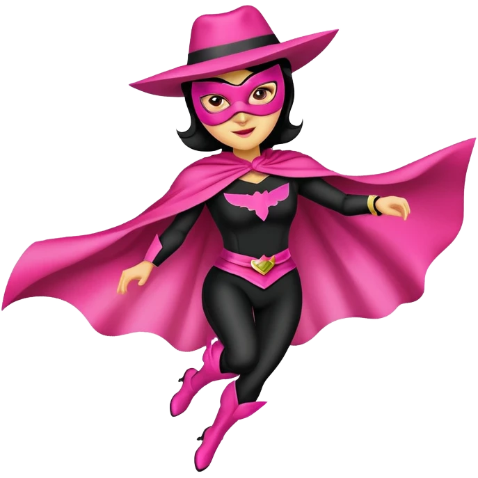 Pink zorro woman flying emoji
