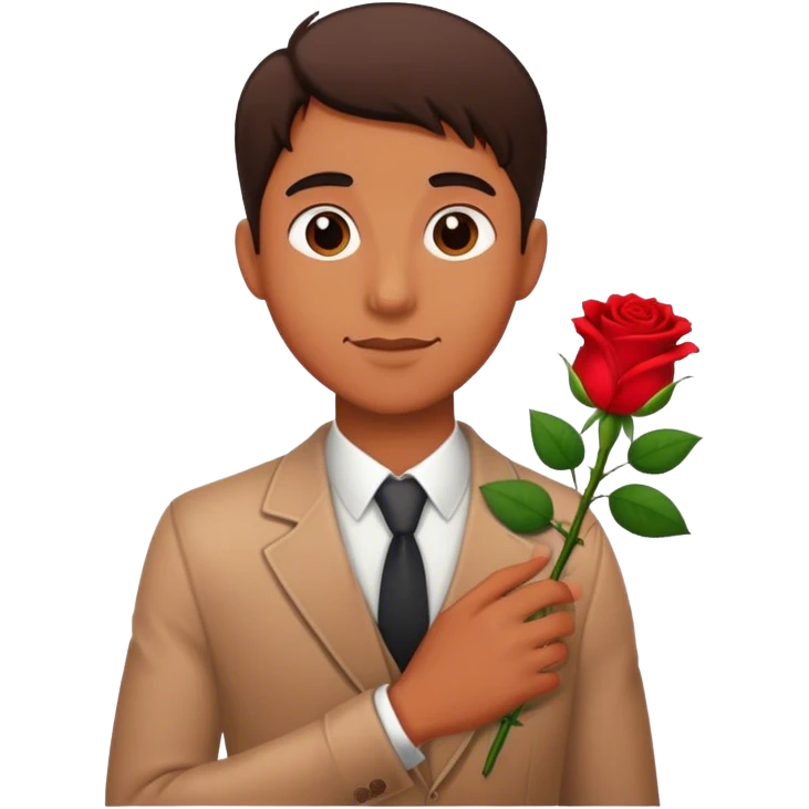 man with rose emoji