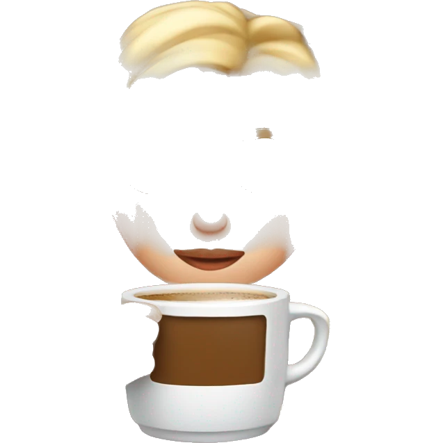 Blond white girl inside a blanket sipping coffee eyes closed emoji