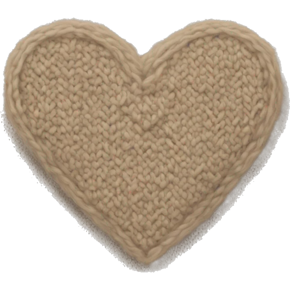 Knitted beige heart emoji