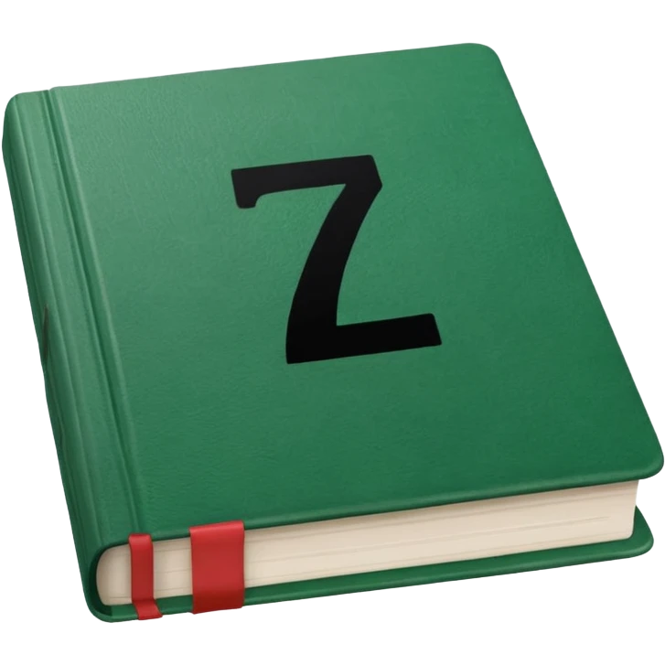 Green book with a number "7" in the cover emoji