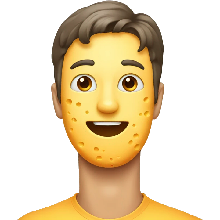 cheese with hidden mouth emoji