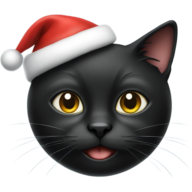 Black cat with santa hat emoji