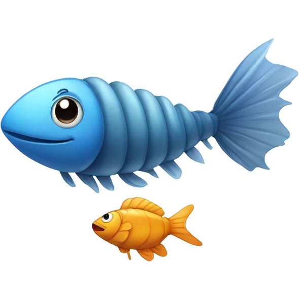 Worm with a fish emoji