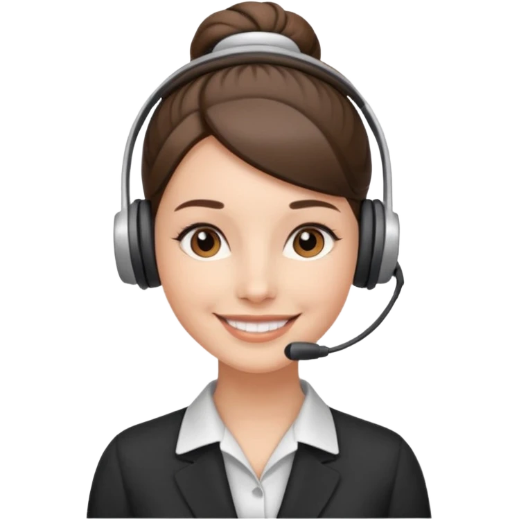 receptionist face with singe bun emoji