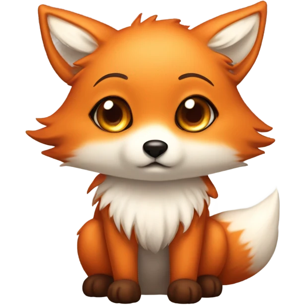 realistic and high detail of kawaii fox full body weeping emoji