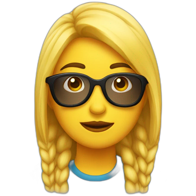 Chica pelirroja con lentes emoji