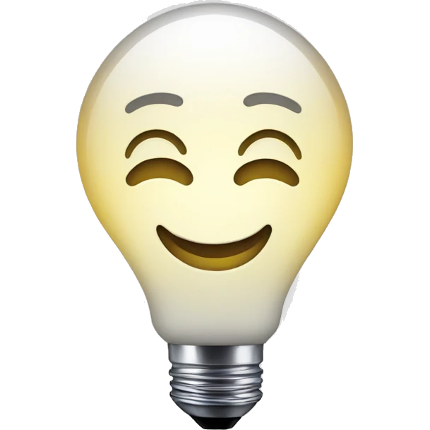 a happy light bulb  emoji