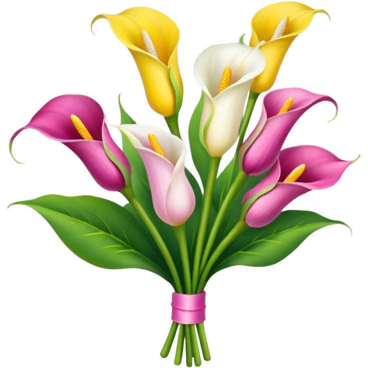 calla lily flower multicolor bouquet emoji