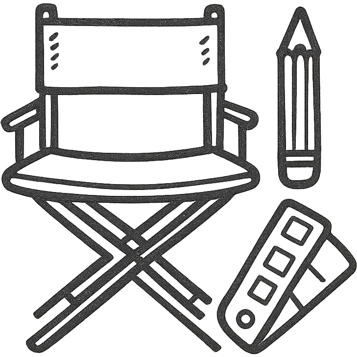 Director’s Chair with Pencil + Swatch emoji