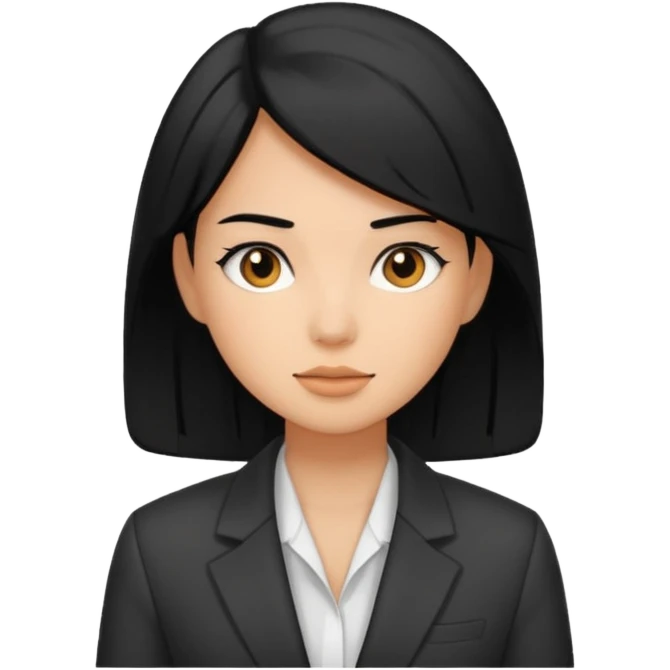 Salon owner a girl with blazer in black hair emoji