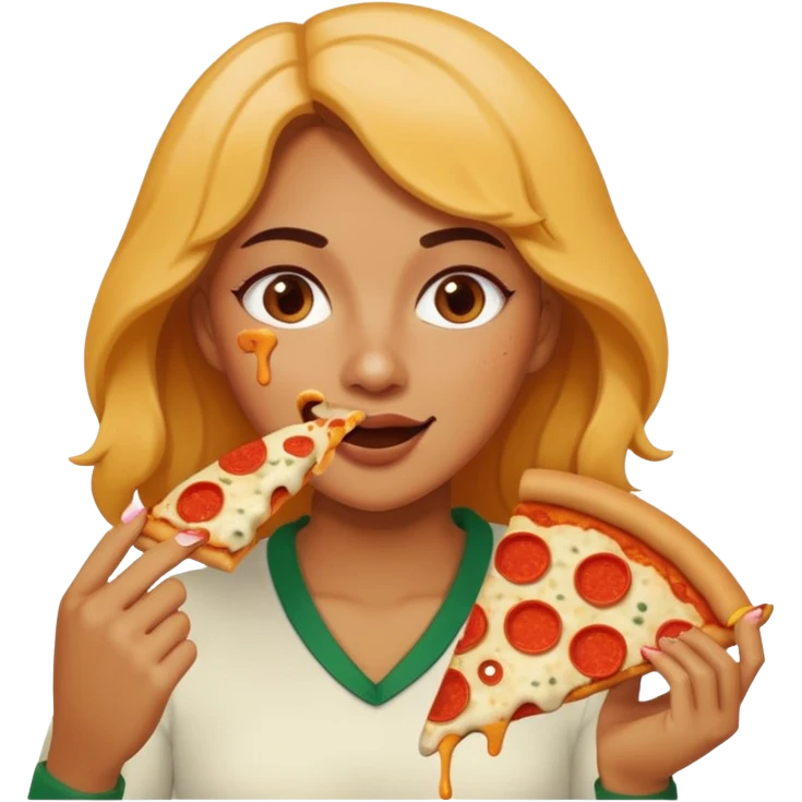 woman who eat pizza
 emoji