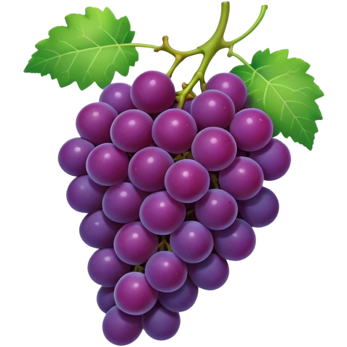 concord grape, simple and bold purple grapes, green stem, minimal shading emoji