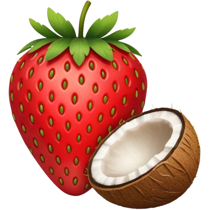 strawberry and coconut emoji