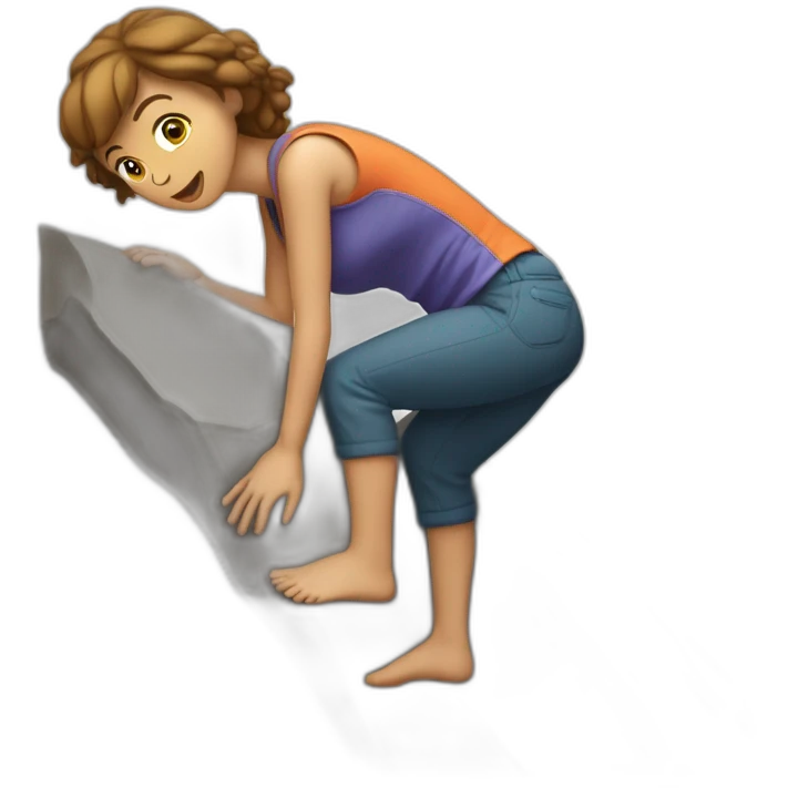 Une fille qui tombe a l’escalade emoji