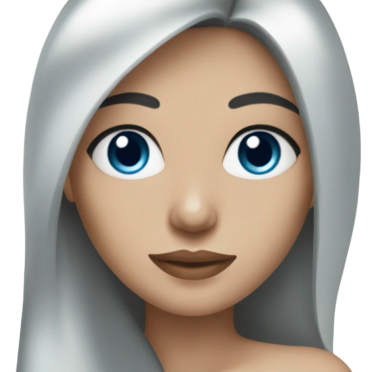 woman with black long hair and blue eyes emoji