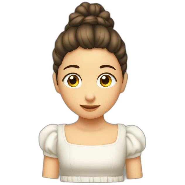 Niña cabellos largos ondulados morocha con las manos en el mentón y codos apoyados en una mesa con cara de pensativa  emoji