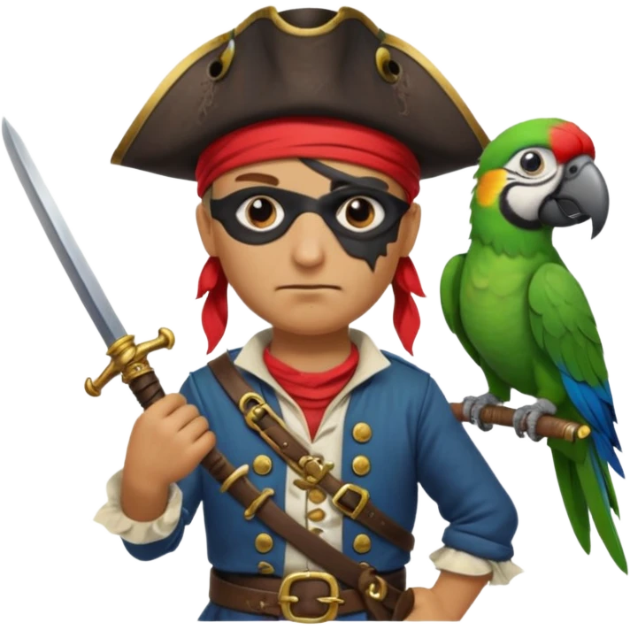 pirate and parrot emoji