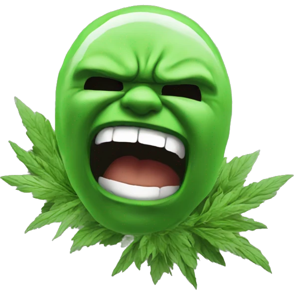 Rage comic with green herb emoji