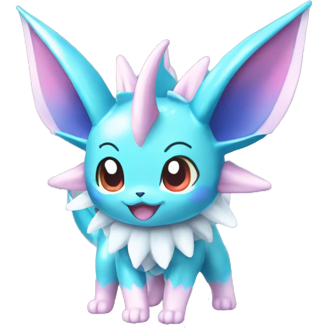 Shiny colorful Vaporeon Sylveon Pokémon emoji