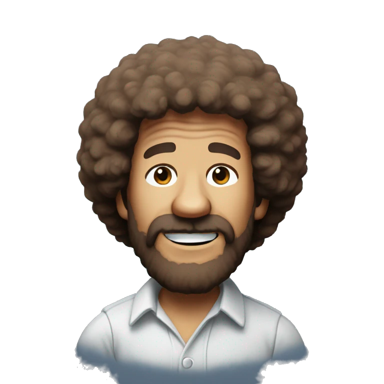 cell shaded bob ross emoji