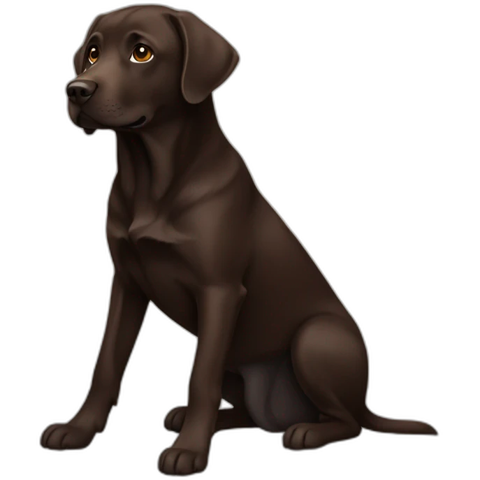 Dark brown labrador emoji