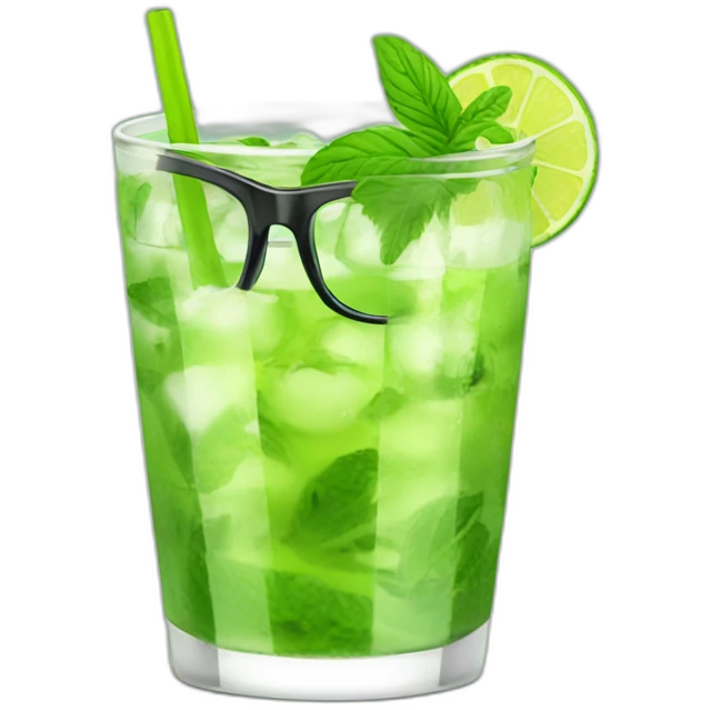 trex glasses drinking mojito emoji