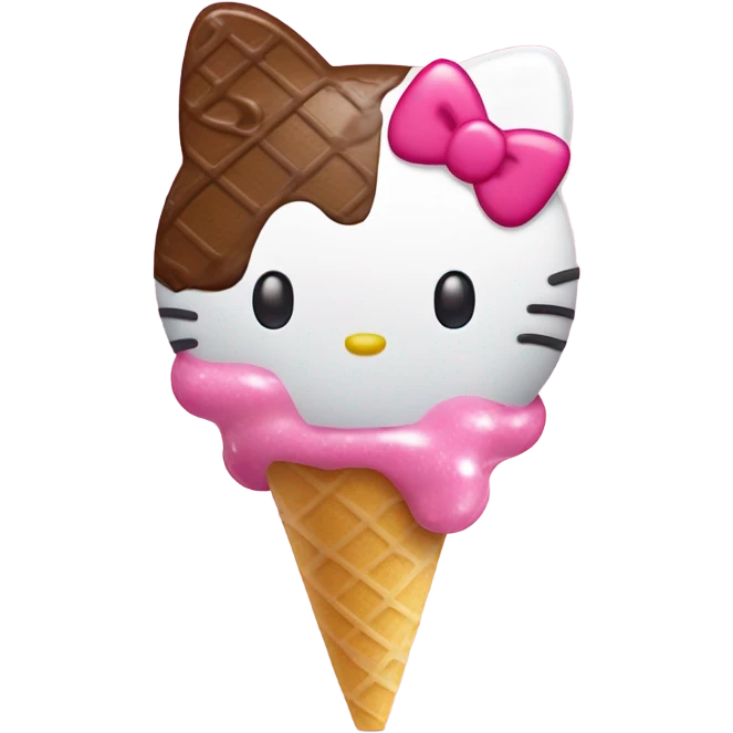 Hello kitty with icecream sundae  emoji